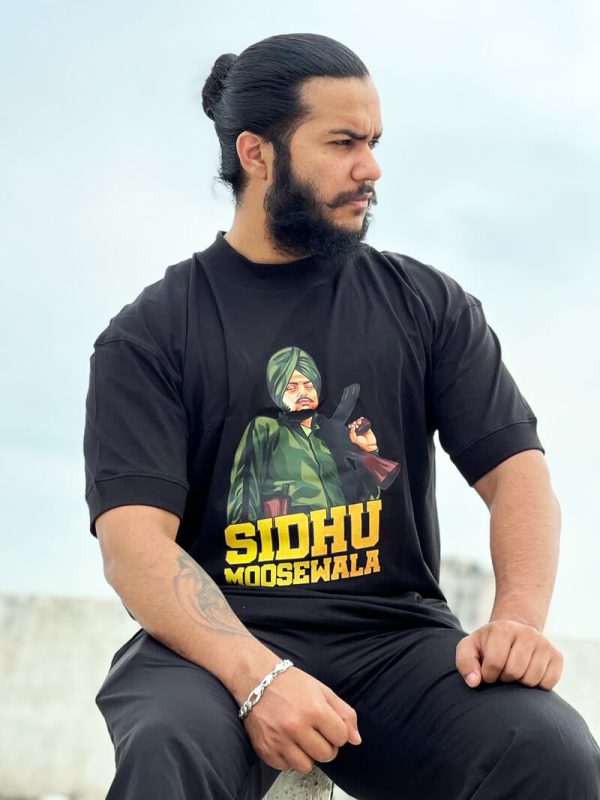 sidhu-moosewala black tshirt on seepa