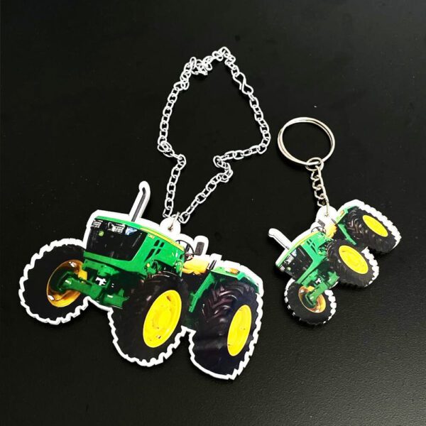 John Deere Tractor Acrylic Car Hanging & Keychain – HD Printed